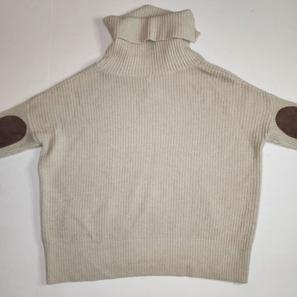 Autumn Cashmere Beige Wool Cashmere Blend Oversized Turtleneck Sweater Size XS - Picture 3 of 9